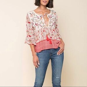 RAGA Floral Embroidered Primrose Blouse